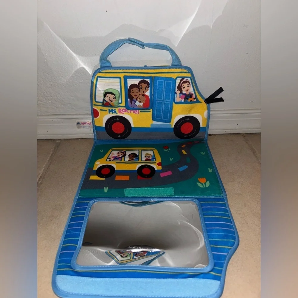 Ms. Rachel Tummy Time Activity Bus Baby Play Puzzle with Mirror